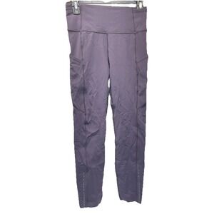 lululemon Black Women's Size 6 Leggings W/pockets & 3 Pockets On Back.